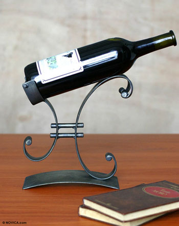 iron wine bottle holder