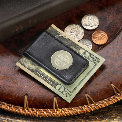 Third Wedding Anniversary Gift Ideas In Leather Personalized Leather Money Clip