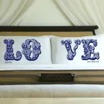 blue sapphire love pillow case