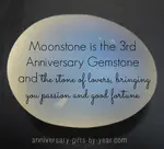 3rd anniversary gifts in moonstones, ideas and history behind this stone for lovers.