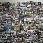 Centerpieces made with photographs are a great anniversary party decoration and there are lots of different ways to use them