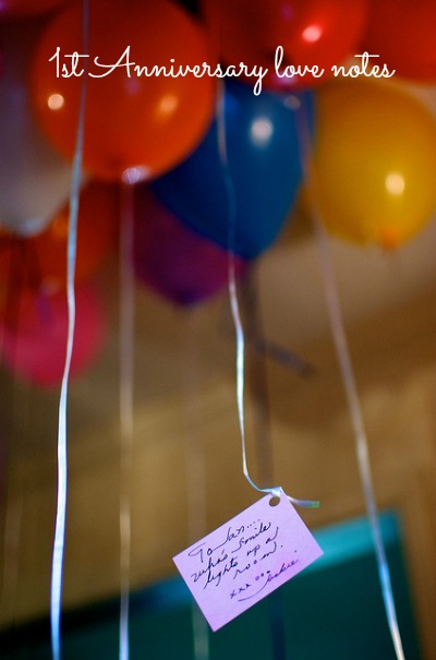anniversary love note on a balloon
