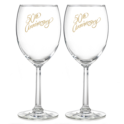 50th anniversary wine glasses