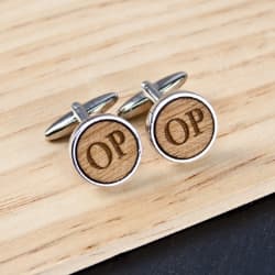 personalized wooden cufflinks