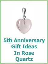 rose quartz 5 year wedding anniversary gift ideas