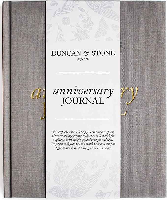 Personalized journal anniversary journal grey