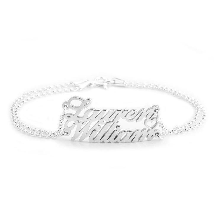personalized silver anniversary couples bracelet