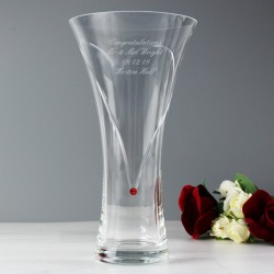 Personalised Glass Vase For 40th Ruby Wedding Anniversary Gifts Ideas Couple