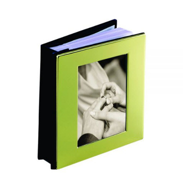 crystal anniversary engraved photo album