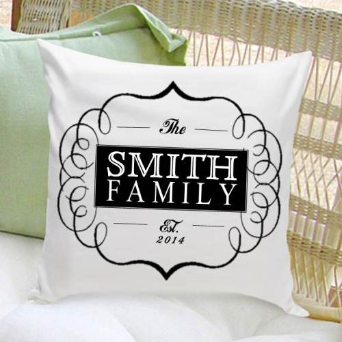 personalized family pillow
