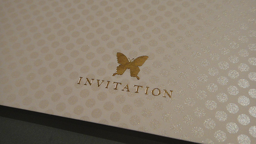 gold butterfly anniversary invitation