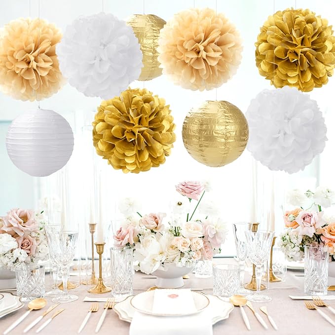 gold paper lanterns
