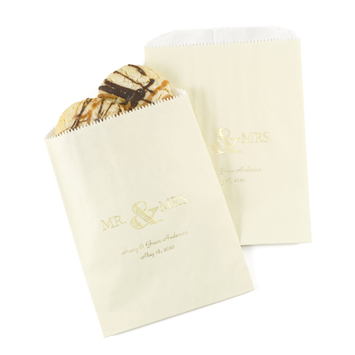 personalized golden anniversary treat bags