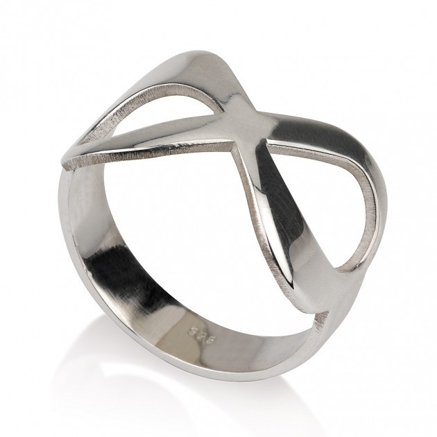 Silver infinity anniversary ring