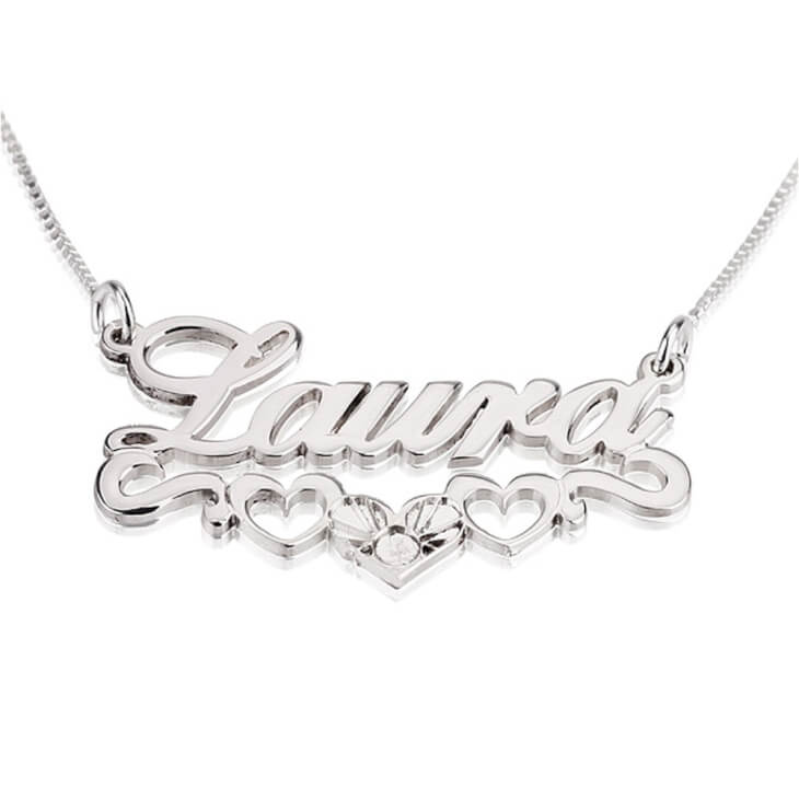 silver name necklace