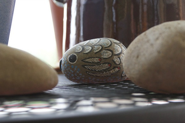 handpainted pebble