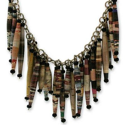 paper dangle necklace