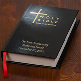 personalized leather anniversary bible