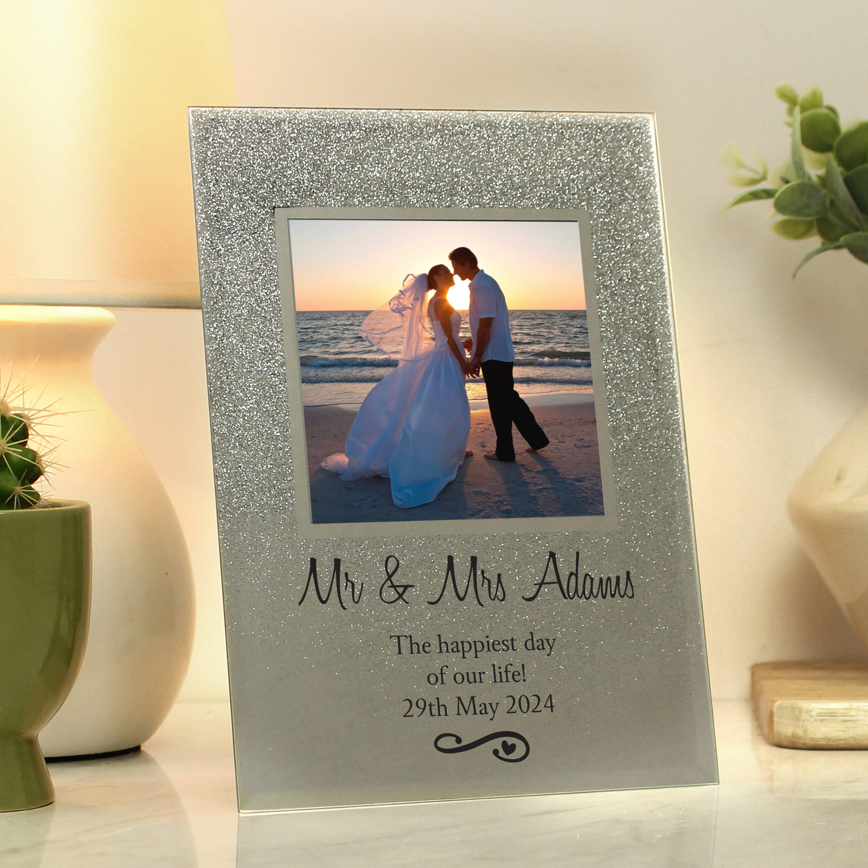 personalized crystal glitter frame