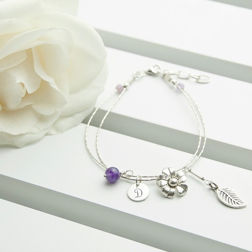 silver amethyst bracelet