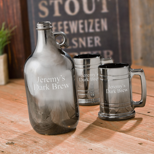 personalized metal growler set