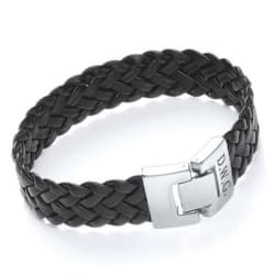 personalized mens leather anniversary bracelet