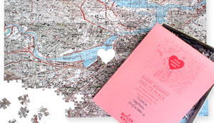 personalized couples anniversary gift - puzzle of where they first met