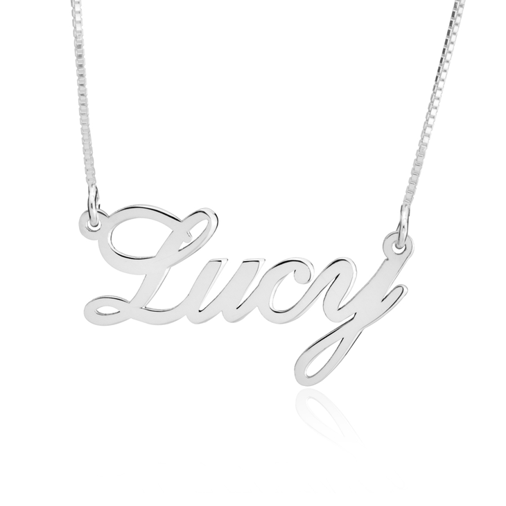 personalized silver name necklace