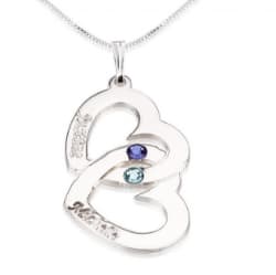 personalized silver anniversary couples necklace