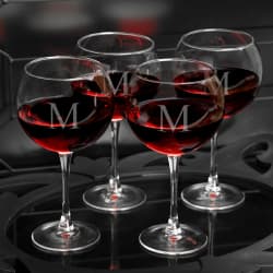 personalized crystal anniversary wine glasses