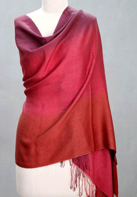 handcrafted silk and wool shawl