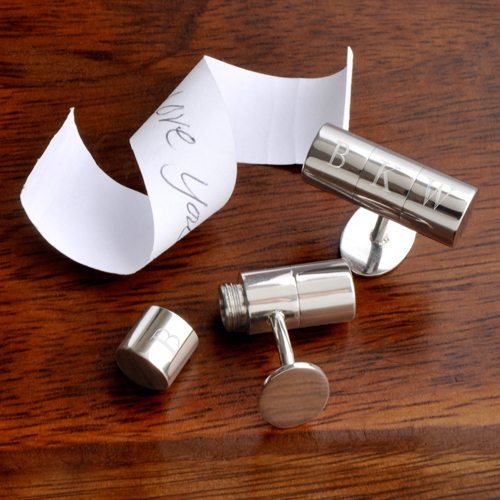 engraved Anniversary gift, cufflinks with space for you to write an Oscar Wilde quote on marriage