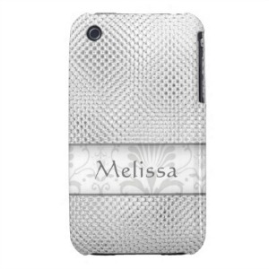 silver personalized iPhone case