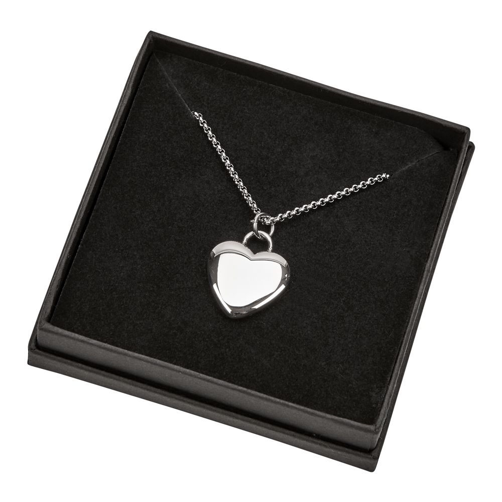 steel anniversary heart pendant