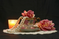 bone china mug with tea roses bone china mug with tea roses