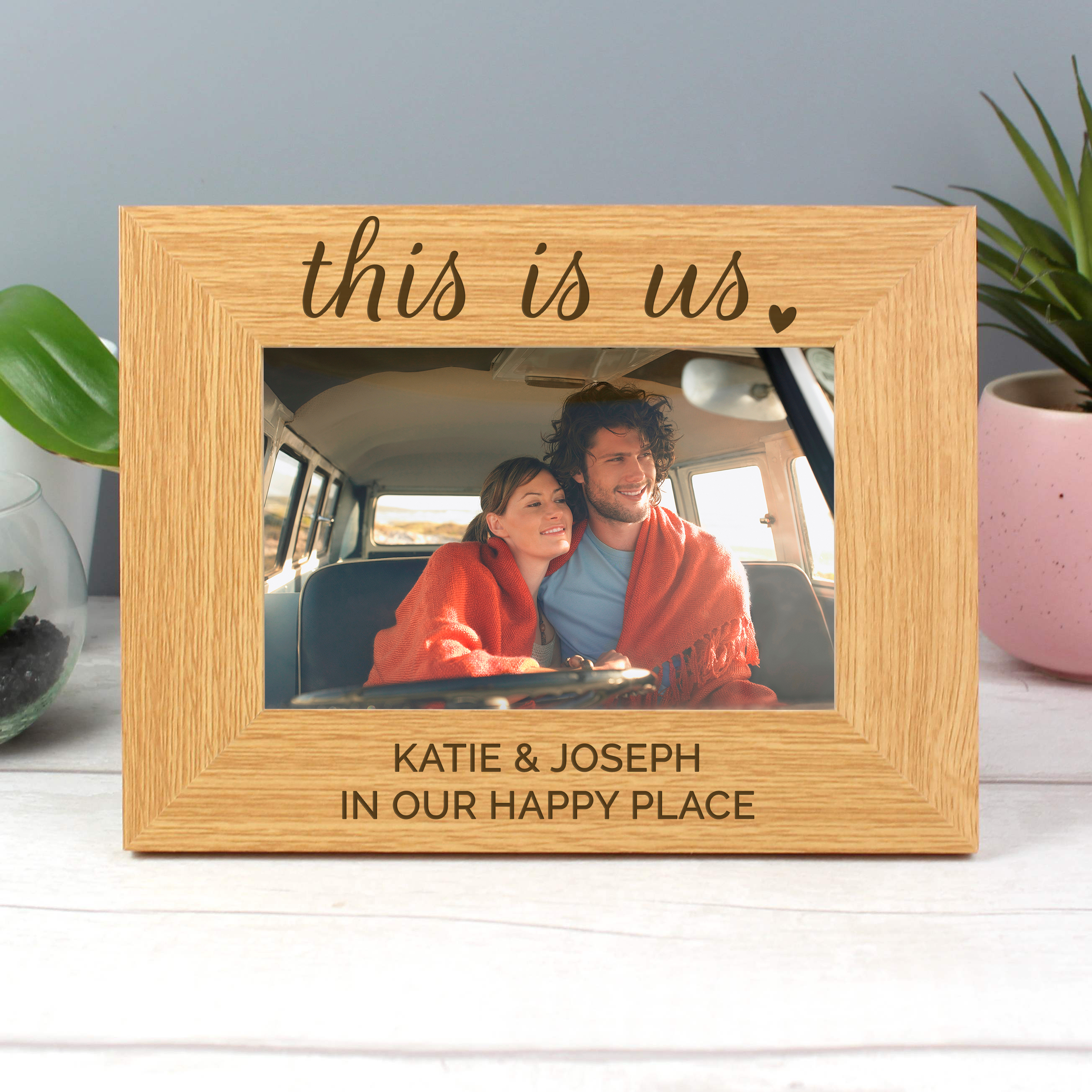 wooden anniversary frame