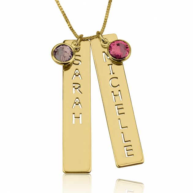 two name gold pendant