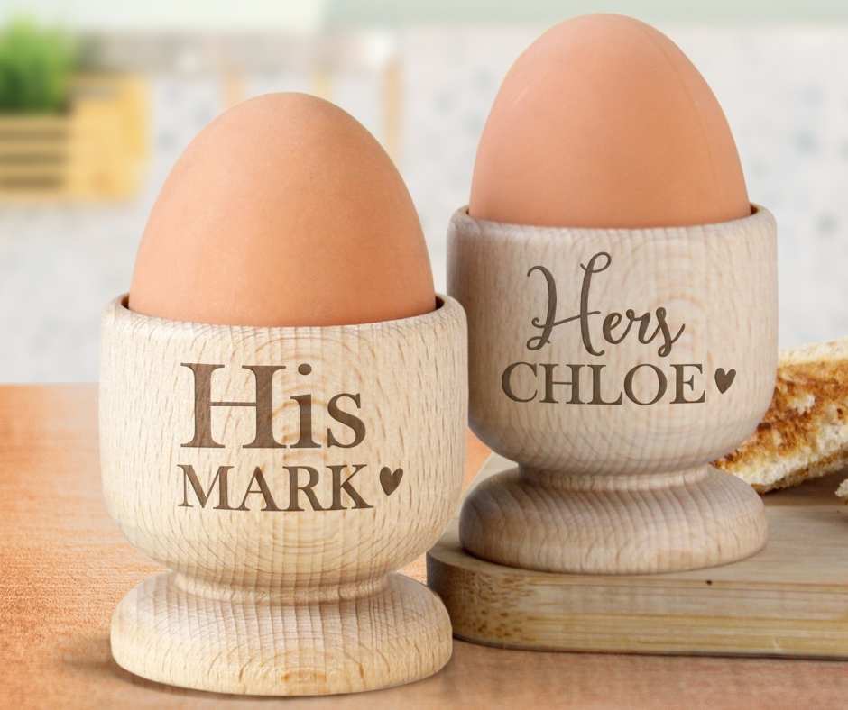 personalized wooden egg cups