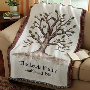 anniversary family tree throw